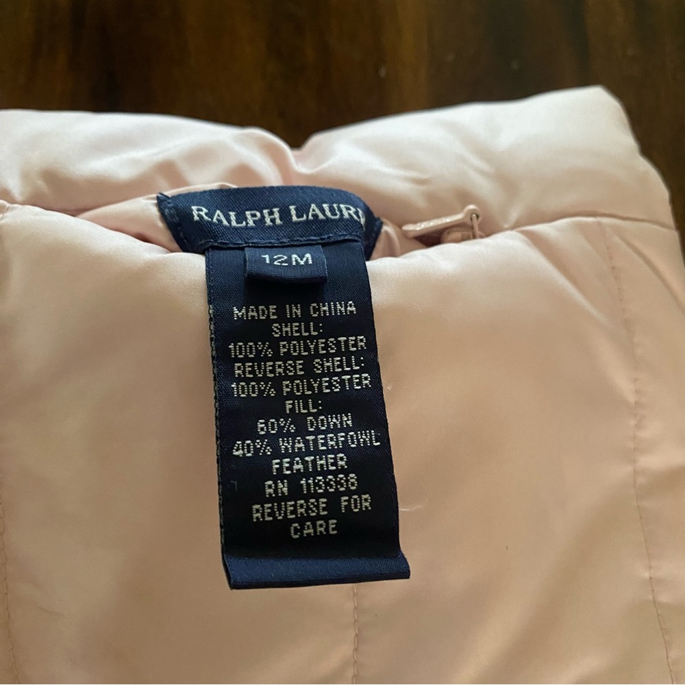 Ralph Lauren Down Reversible Baby Girl Vest - Picture 5 of 5